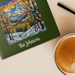 Azulejo De Cerâmica Paisagem Personalizada de Vidro Montado em Faux