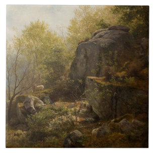 Azulejo De Cerâmica Paisagem perto de Conway, North Wales (por A.H.) W