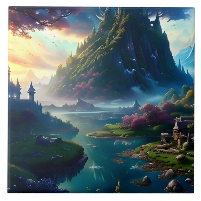 Azulejo De Cerâmica Paisagem Pitoresca Quatro (Frente)