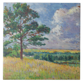 Azulejo De Cerâmica Paisagem rural em Méréville, França (Arte)