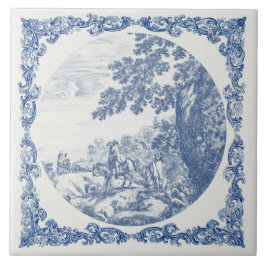 Azulejo De Cerâmica Paisagem Rural Vintage Chic Delft Azul 