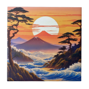 Azulejo De Cerâmica Paisagem Sunrise Japonesa