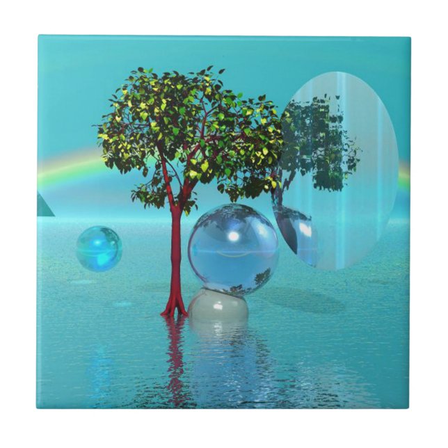 Azulejo De Cerâmica Paisagem Surreal (Frente)