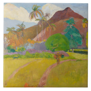 Azulejo De Cerâmica Paisagem taitiana (por Paul Gaugin)