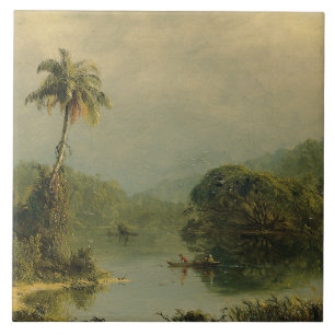 Azulejo De Cerâmica Paisagem tropical Igreja Frederic Edwin