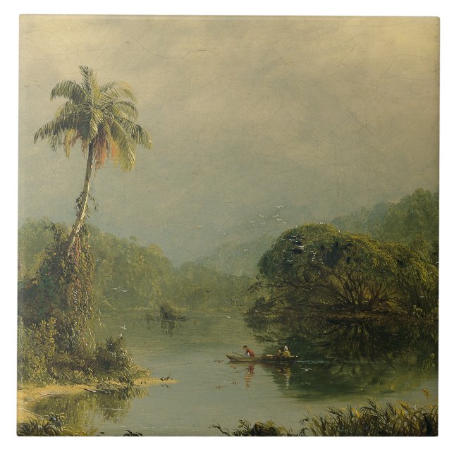 Azulejo De Cerâmica Paisagem tropical Igreja Frederic Edwin (Frente)