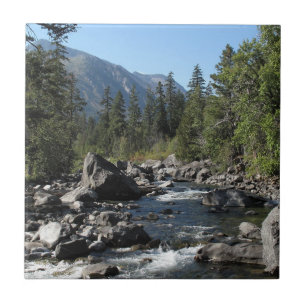 Azulejo De Cerâmica Paisagem turva do rio Montanha