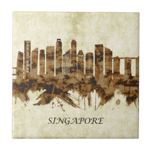Azulejo De Cerâmica paisagem urbana de Singapura