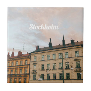 Azulejo De Cerâmica Paisagem Urbana de Södermalm em Estocolmo