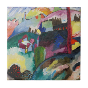 Azulejo De Cerâmica Paisagem Wassily Kandinsky com Chaminé de Fábrica