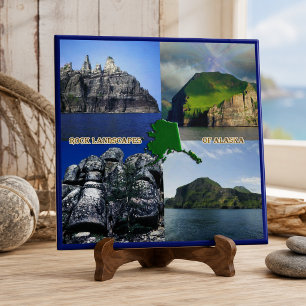 Azulejo De Cerâmica Paisagens da rocha da colagem de Alaska