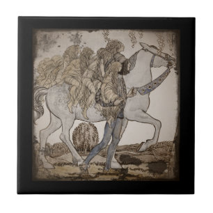 Azulejo De Cerâmica Países das fadas no cavalo branco