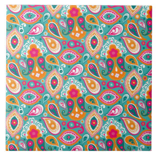 Azulejo De Cerâmica Paisley 70s 60s Boho Retro