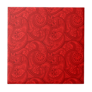 Azulejo De Cerâmica Paisley vermelho