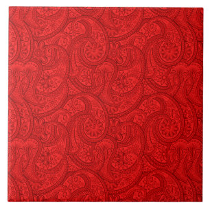 Azulejo De Cerâmica Paisley vermelho