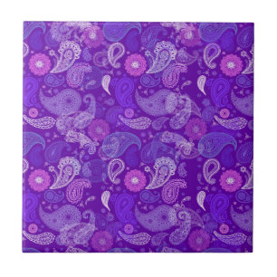 Azulejo De Cerâmica Paisley violeta