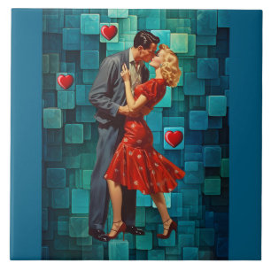 AZULEJO DE CERÂMICA PAIXÃO DE VALENTINE VINTAGE
