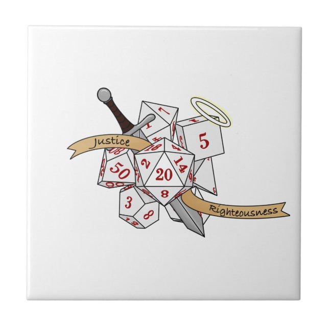 Azulejo De Cerâmica Paladin Dice Design (Frente)