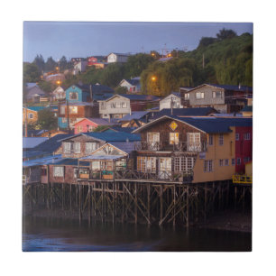 Azulejo De Cerâmica Palafito costura casas, visão elevada