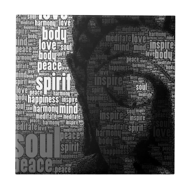 Azulejo De Cerâmica Palavras Budistas da Sabedoria (Frente)