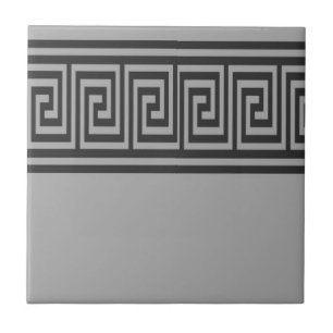 Azulejo De Cerâmica Palavras-chave greek preto e cinza