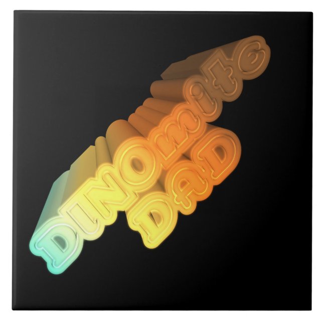 Azulejo De Cerâmica Palavras Pais de dinomite (Frente)