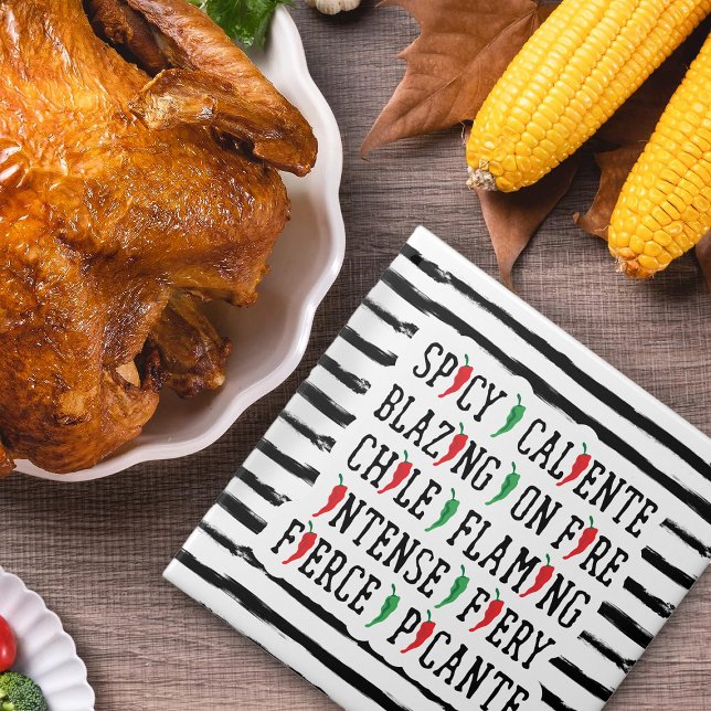 Azulejo De Cerâmica Palavras picantes Design de pimenta no Chile (Criador carregado)