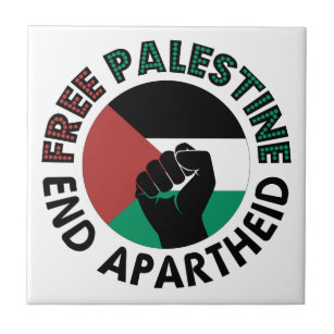 Azulejo De Cerâmica Palestina Livre Termina Apartheid Bandeira Palesti