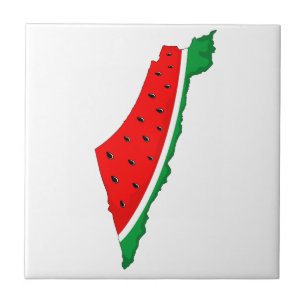 Azulejo De Cerâmica Palestina - Mapa Watermelon - Símbolo da liberdade