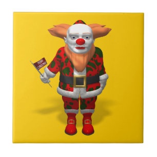 Azulejo De Cerâmica Palhaço Santa Claus