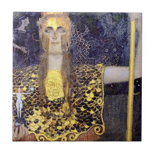 Azulejo De Cerâmica Pallas Athena, de Gustav Klimt - Arte Eterno