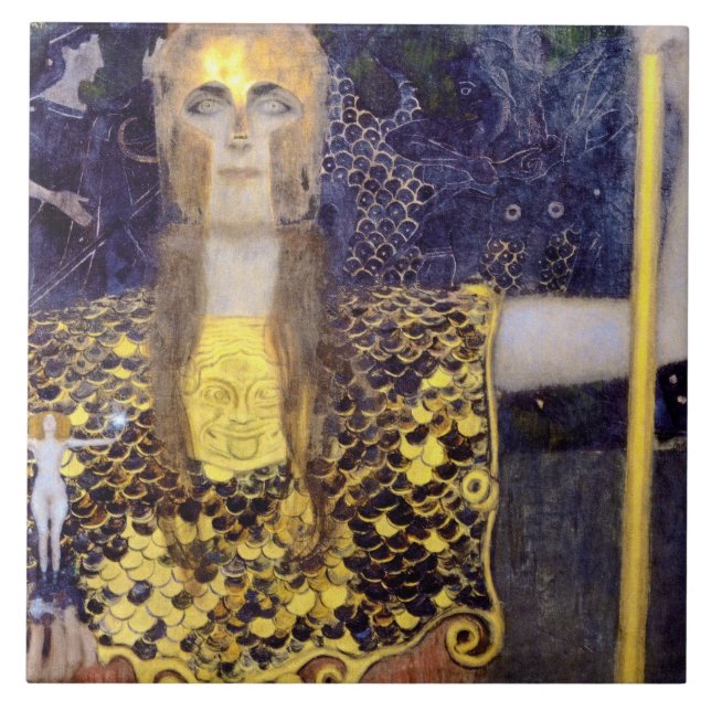 Azulejo De Cerâmica Pallas Athena, Gustav Klimt (Frente)