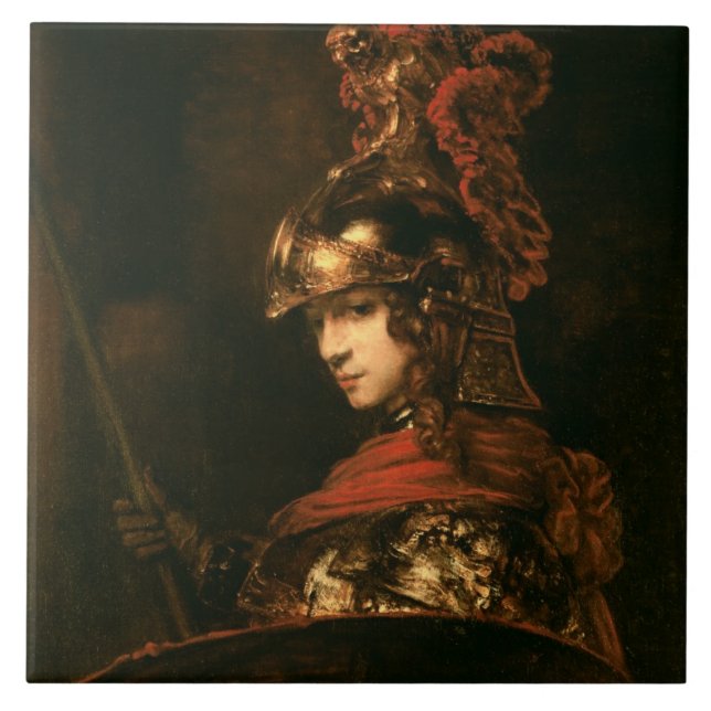 Azulejo De Cerâmica Pallas Athena ou, Figura blindada, 1664-65 (Frente)