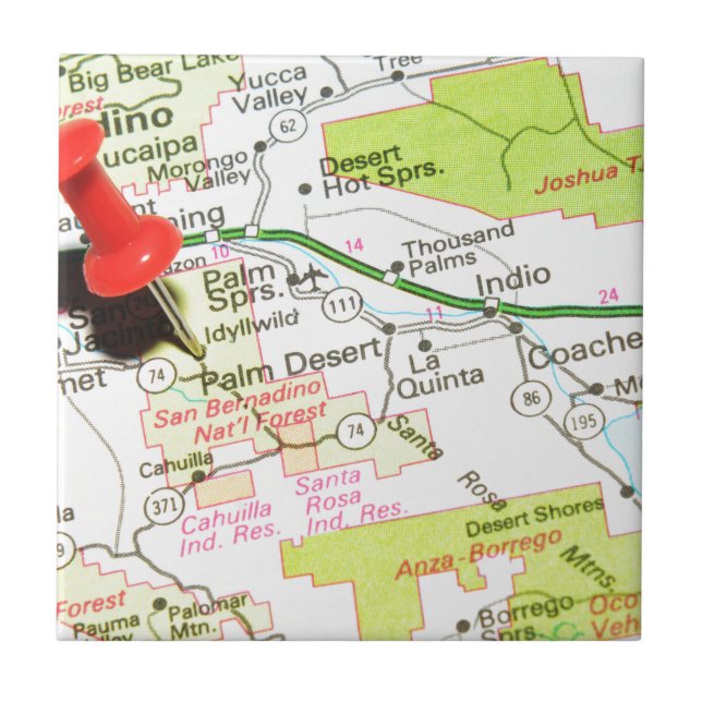 Azulejo De Cerâmica Palm Desert, Califórnia (Frente)