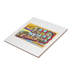 Azulejo De Cerâmica Palm Primaveras California CA - Cartão postal gra