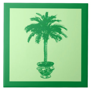Azulejo De Cerâmica Palm Tree - esmeralda e verde-claro