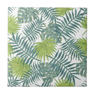 Azulejo De Cerâmica Palm Tree Fronds Pintando Havaiano