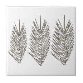 Azulejo De Cerâmica Palma branca preta deixa desenho