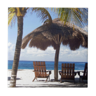 Azulejo De Cerâmica Palmeiras e praia de México das cadeiras