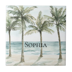 Azulejo De Cerâmica Palmeiras tropicais — Ocean Beach