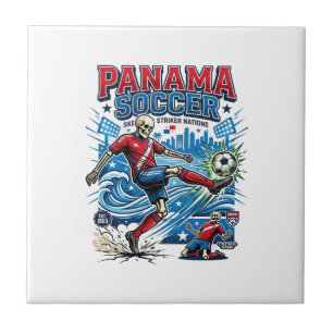 Azulejo De Cerâmica Panamá Futebol Esqueleto Atacante Nações Poster Es
