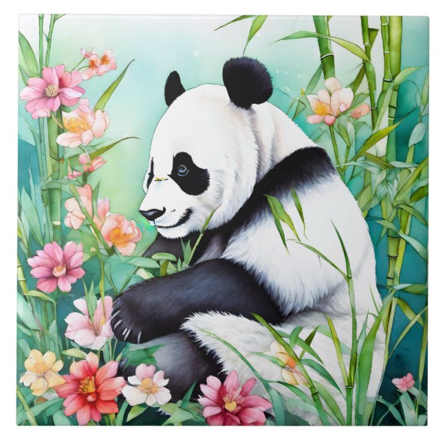 Azulejo De Cerâmica Panda Bear (Frente)