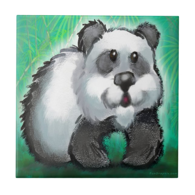 Azulejo De Cerâmica Panda Bear (Frente)