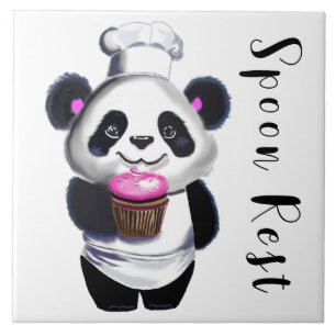 Azulejo De Cerâmica Panda Bear Trivet Spot Rest