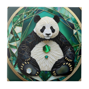 Azulejo De Cerâmica Panda Geométrica Mesmerizada