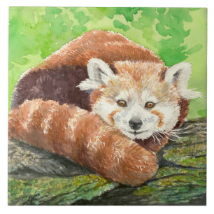 Azulejo De Cerâmica Panda vermelha