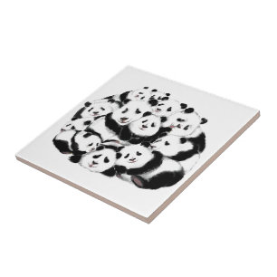 Azulejo De Cerâmica Pandas - Big Hugs - Bonito - Engraçado