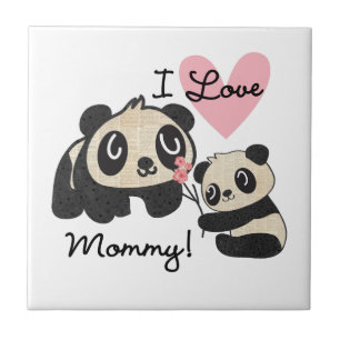 Azulejo De Cerâmica Pandas eu amo mamães