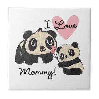 Azulejo De Cerâmica Pandas eu amo mamães
