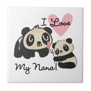Azulejo De Cerâmica Pandas eu amo minha Nana